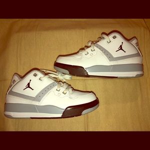 Kids White and Gray Air Jordans